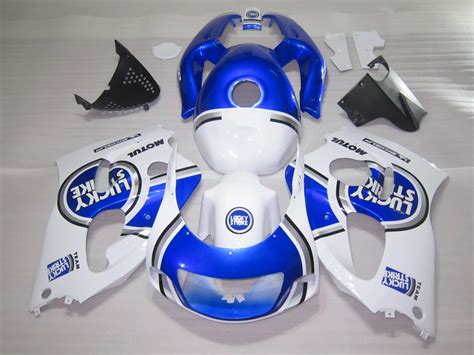 Plastic Fairing Kit For Suzuki Srad Gsxr White Blue