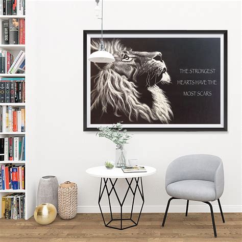 Most Popular Lion Theme Quote Posters Power Strength Brave Etsy