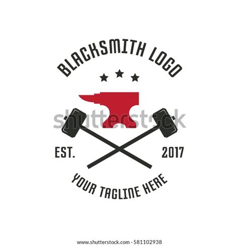 Blacksmith Logo Design Template Stock Vector (Royalty Free) 581102938