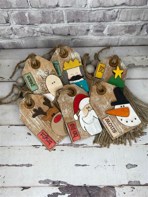 Handmade Christmas Ornament Collection Wooden Christmas Tags Ornament