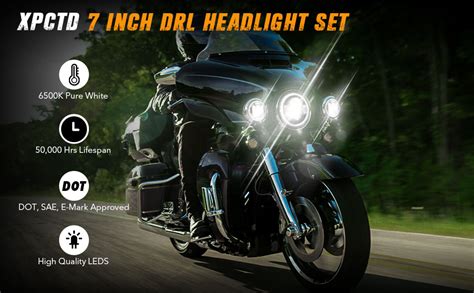 Amazon XPCTD 7 Inch Motorcycle LED Headlight 4 5 Fog Passing