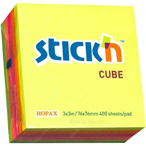 Cubo 400 Notas Adhesivas Stickn Cube Neón 76 X 76 Mm Librería Irbe