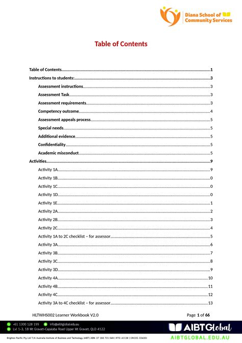 Solution Hltwhs Learner Workbook V Docx Studypool