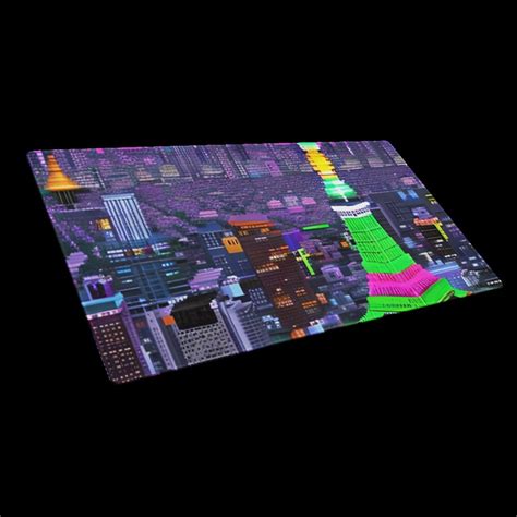 Neon Tokyo Street Pixel Art Retro Vaporwave Xxl Gaming Mousepad Purple