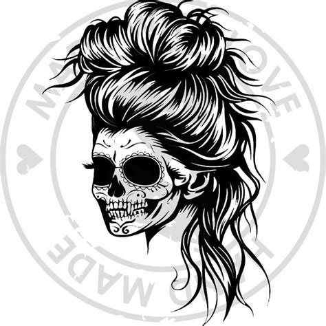 Mom Life Svg Bundle Messy Bun And Skull Cut Files For Crafting Digital