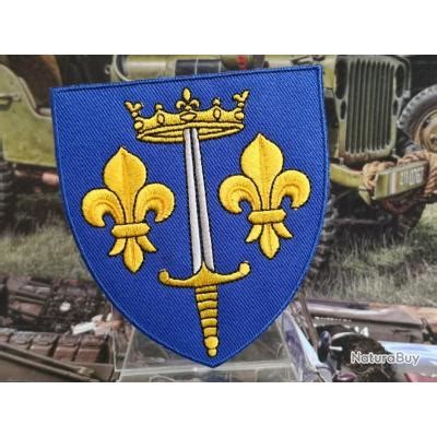 Patch brodé Blason de Jeanne d Arc Hauteur 85 mm Largeur 75 mm