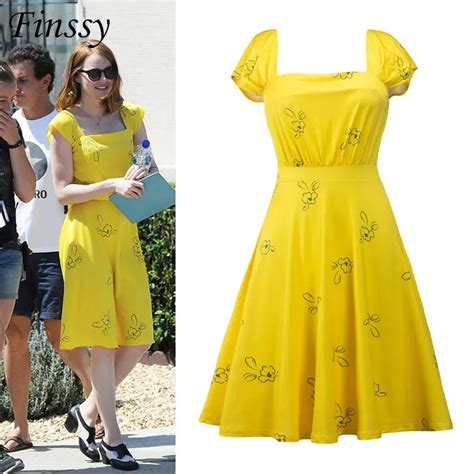 2017 Don't Forget Movie La La Land Hi Res Yellow Summer Dress La La ...