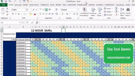 12 Hour Rotating Shift Schedule Calendar | Example Calendar Printable