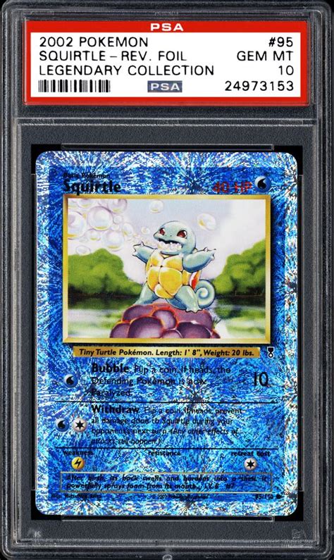 2002 Nintendo Pokemon Legendary Collection Squirtle Reverse Foil Psa