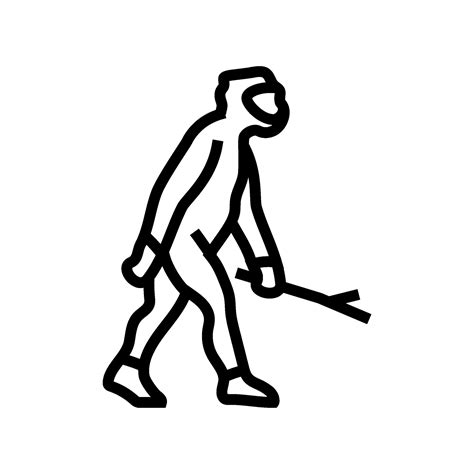 Homo Erectus Human Evolution Line Icon Vector Illustration