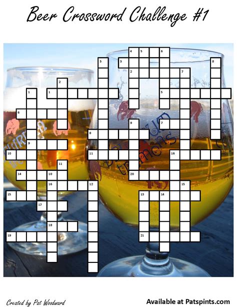 Craft Beer Crossword Puzzle 1 Pat S Pints