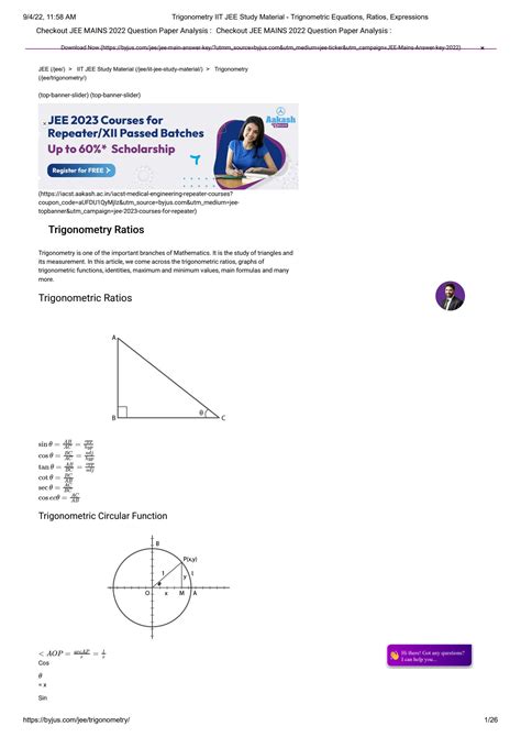 Solution Trigonometry Iit Jee Study Material Trignometric Equations