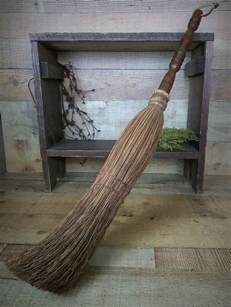 Antique Fireplace Hearth Broom Straw Broom With Wooden Handle