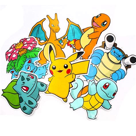 Vinyl Waterproof Laminated Pokemon Stickers Blastoise Bulbasaur