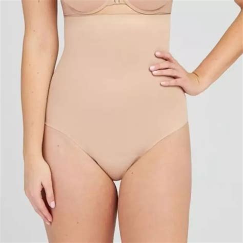 ASSETS BY SPANX L38351 Womens Nude Sara Blakely High Waisted Thong Size