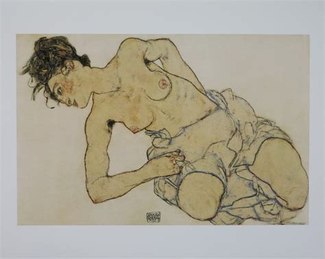 Egon Schiele Exhibition Poster Nude Woman Museum Artist Art Print Offset Litho Etsy