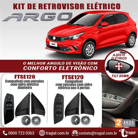 Kit Retrovisor El Trico Sensorizado Tilt Down Fiat Argo Portas