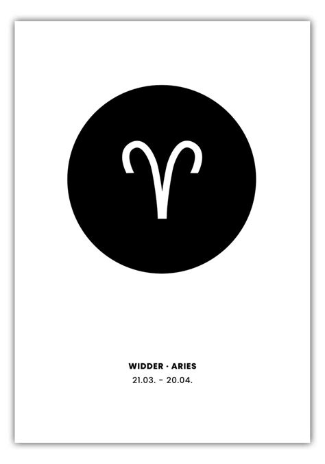 Poster Sternzeichen Widder Symbol Motivisso