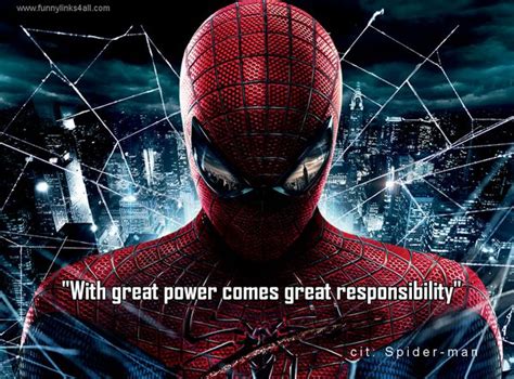 Spiderman Quotes With Great Power Comes Great Responsibility