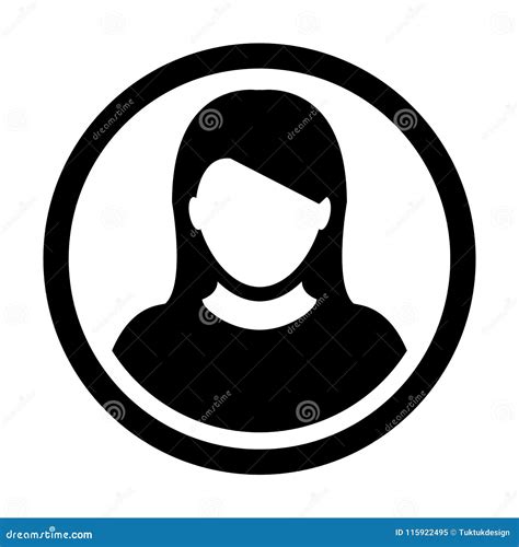 Benutzer Ikonen Vektor Weibliches Person Symbol Profile Circle Avatar