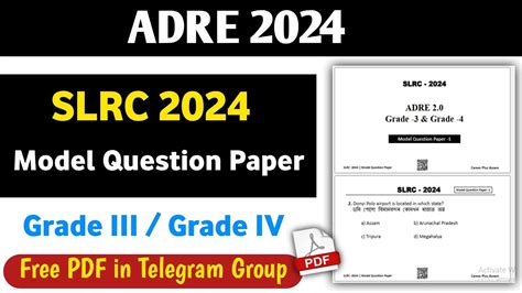 Adre Model Question Paper Adre Grade Iii Iv Slrc