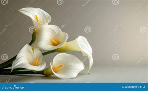 Calla Lily Condolence Card Sympathy For Loss On White Background Stock