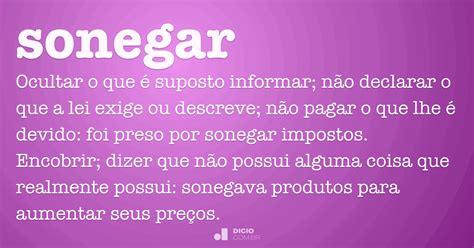 O Que Significa Sonegar
