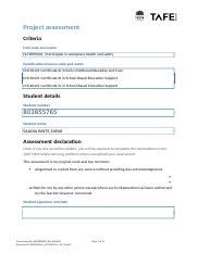 CHCPRT001 AE Pro2of3 Docx Project Assessment Criteria Unit Code And