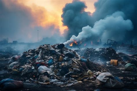 Una Pila De Basura En Un Basurero O Vertedero Que Contamina El Medio