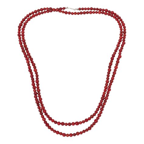 Jay King Sterling Silver Red Coral Bead 60 1 4 Necklace 20962473 HSN