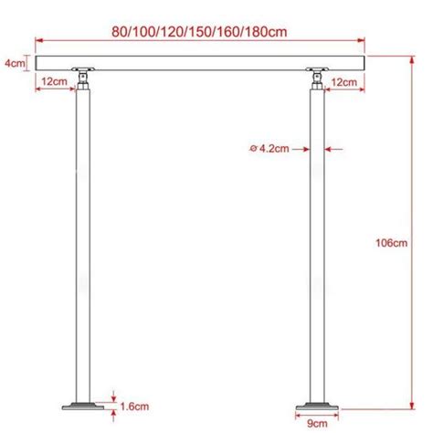 HENGMEI 160cm Rampe D Escalier Main Courante Murale Garde Corps En