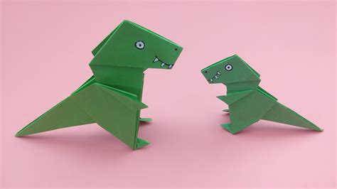 摺紙恐龍 Origami T Rex Dinosaur Tutorial Youtube