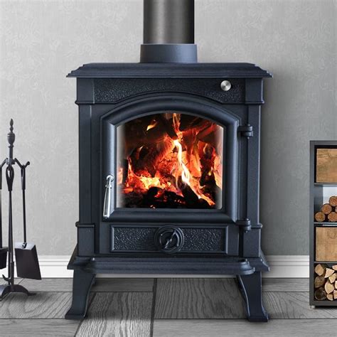 Nrg Kw Black Cast Iron Wood Burning Stove Defra Eco Design High