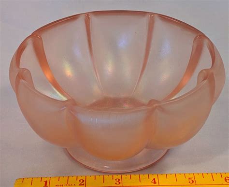 Fenton Glass 75th Anniversary Art Glass Iridescent Stretch Pink Velva Rose Glass Bowl