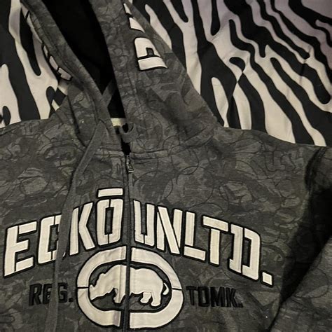 Ecko Unltd Womens Grey And White Jacket Depop