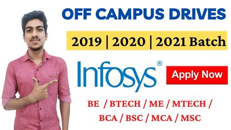 Infosys Off Campus Drive Batch Freshers Hiring Be