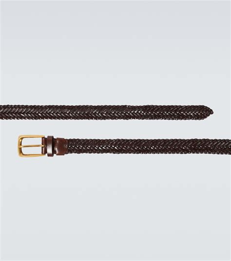 Braided Leather Belt In Brown Brunello Cucinelli Mytheresa