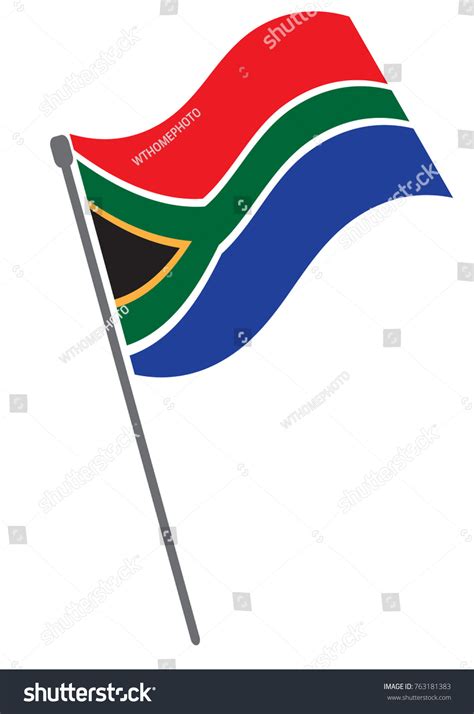 South Africa Waving Flag Official Colors Stock Vector Royalty Free