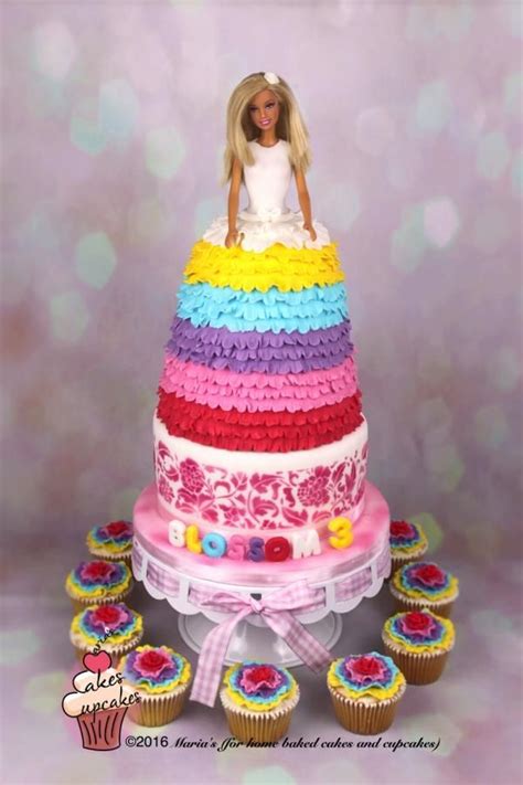 Rainbow Barbie Cake Barbie Cake Barbie Birthday Cake Doll Cake