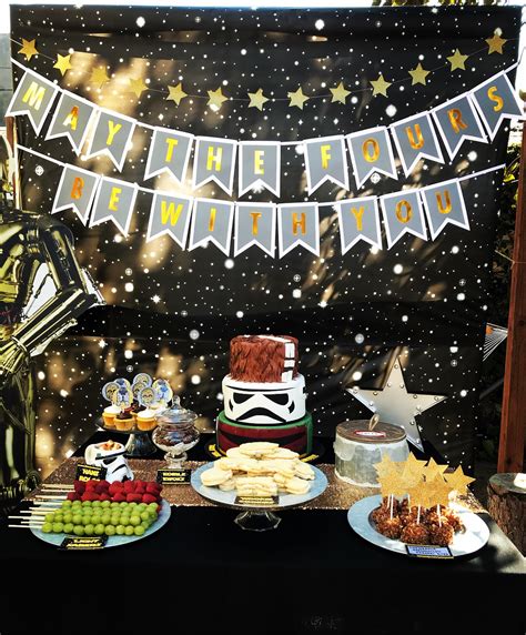 Star Wars Birthday Party - May the FOURS Be With You - Pop of Gold