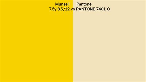 Munsell 7 5y 8 5 12 Vs Pantone 7401 C Side By Side Comparison