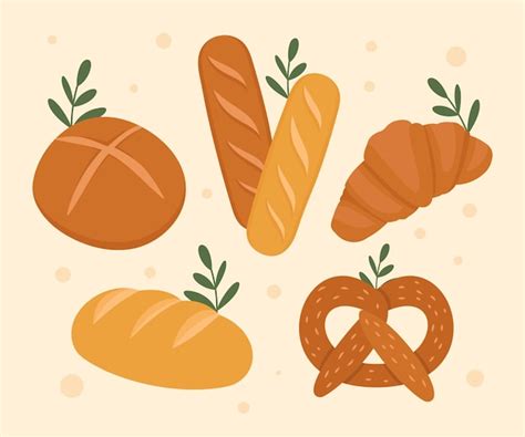 Pan Y Panadería Arte Vectorial Icono Lindo Y Sencillo De Panadería Y Pan De Cocina Vector Premium