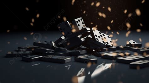 Black Dominoes Toppling In 3d Visualization Background Domino Effect