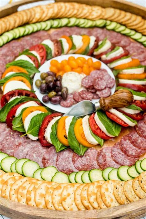 Salami Caprese Charcuterie Board Reluctant Entertainer