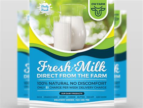 Farm Fresh Milk Flyer Template by OWPictures on Dribbble