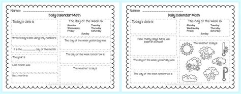 Calendar Math Collection The Curriculum Corner 123 Worksheets Library