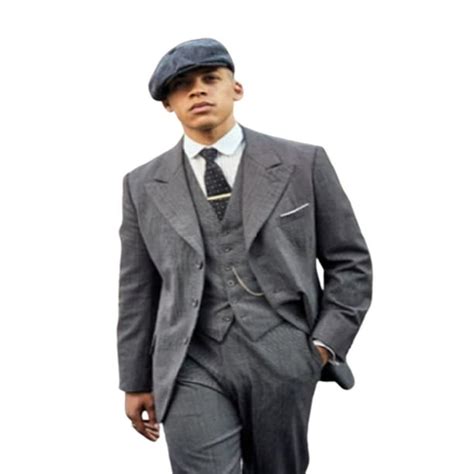 Men's Gray Three Button Peaky Blinders Suit - Peaky Blinders Outfit ...