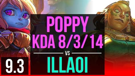 Poppy Vs Illaoi Top 3 Early Solo Kills Kda 8 3 14 Korea Diamond