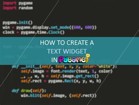 How To Create A Text Widget In Pygame Easily Python Programming