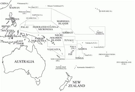 Ozeanien | Landkarten kostenlos – Cliparts kostenlos